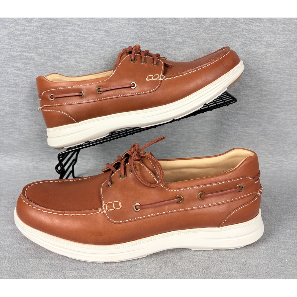 Samuel Hubbard New Endeavor Boat Shoes Mens 11.5 Brown Saddlebag Leather Casual